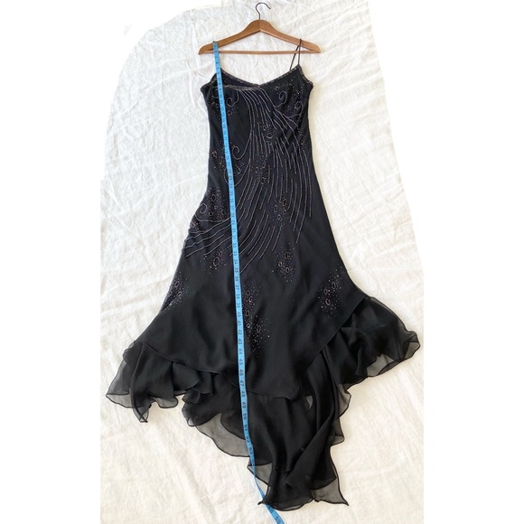 Jora Collection Silk Beaded Spaghetti Strap Formal Dress - Picture 9 of 16